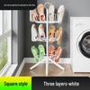 Multi-functional Floor-Standing Shoe Rack with Water Tray and Universal Wheels for Outdoor Balcony Use.
