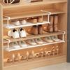 Adjustable Shoe Rack Space-Saving Layered Organizer For Home Shoe Cabinets Under-Shelf Shoe Holder With Hanging Basket