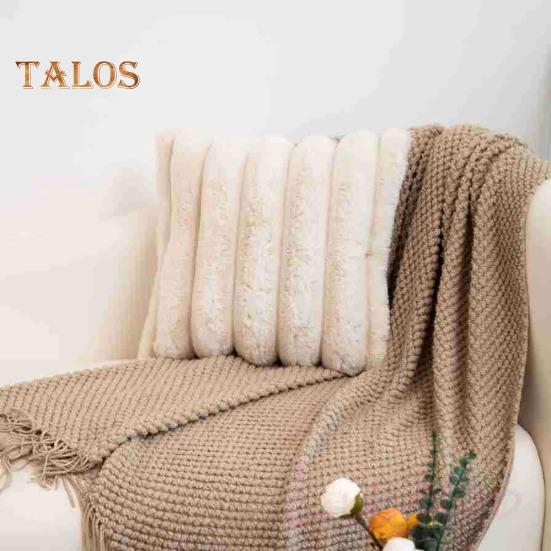 Наволочка для подушки с большим полосатым узором, застежка-молния в стиле пэчворк, пушистый материал, 45*45 см, наволочка для подушки для спальни, гостиной, дивана, украшения для вечеринки