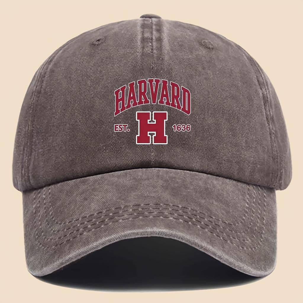 Кепка-тракер Harvard Print Совместима с Harvard Унисекс Регулируемая Винтажная Кепка с Многоцветными Вариантами Harvard ( Показано)