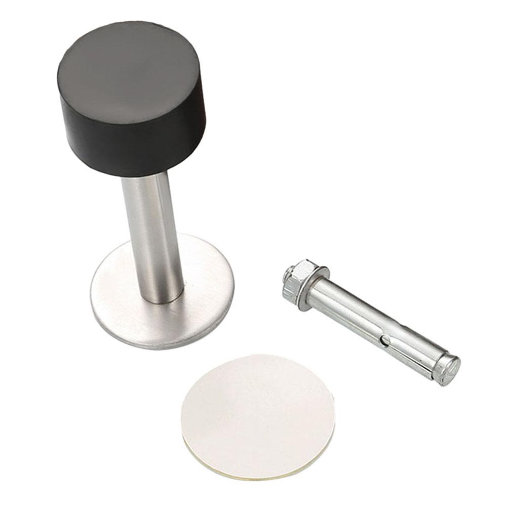 Бесшумный резиновый дверной упор с защитой стен в раме из нержавеющей стали