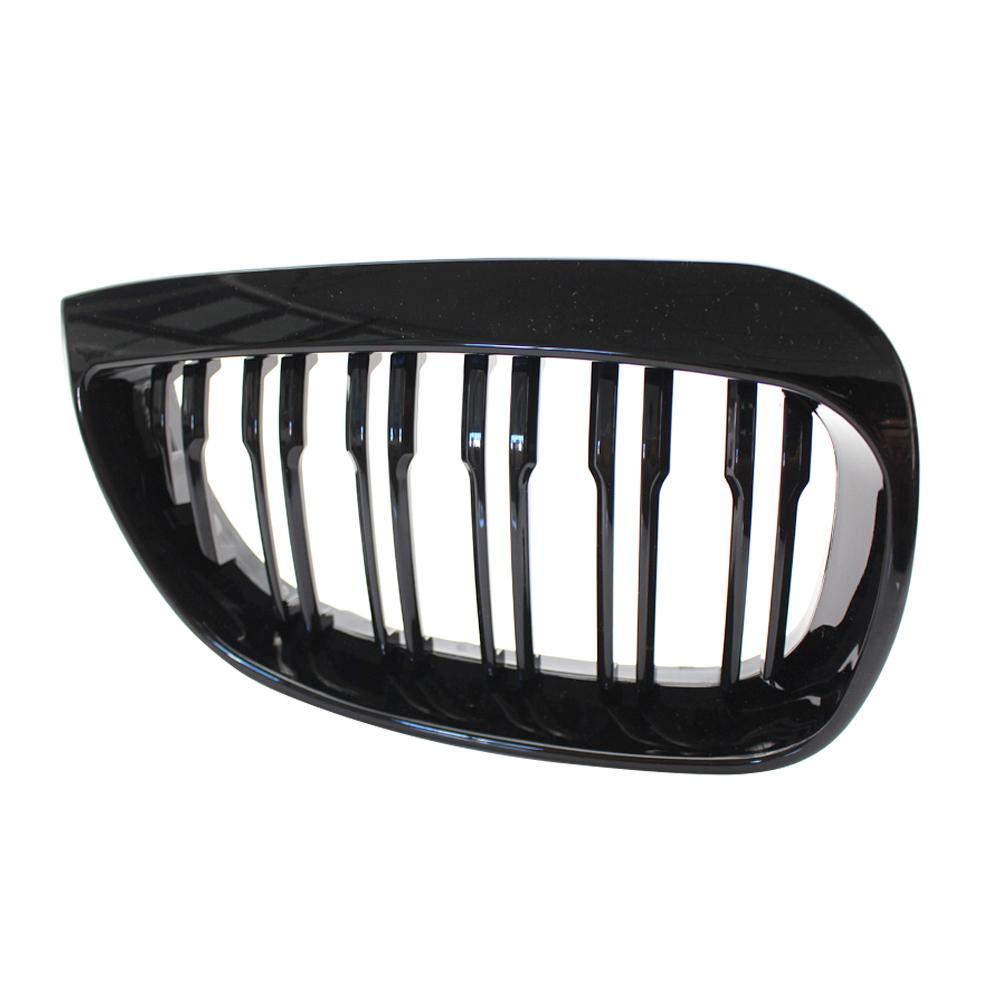 Передний бампер, решетка для почек, 2 планки для BMW 1 серии E81 E87 2004-2007, высококачественная гоночная решетка, глянцевый черный авто экстерьер