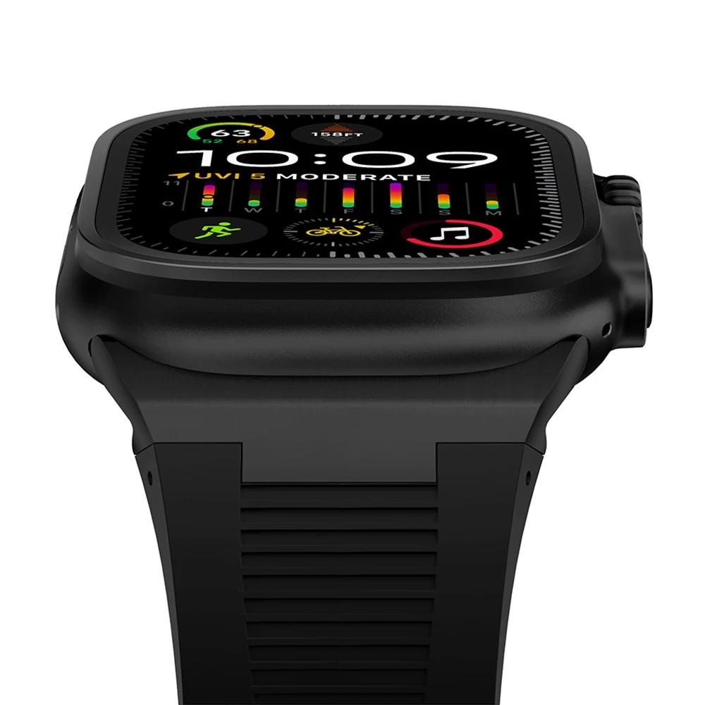 Мягкий силиконовый ремешок для Apple Watch Ultra 3 2 49 мм 46 мм 45 мм 44 мм Резиновый браслет для IWatch Серии 11 10 9 8 7 6 5 SE 3 2 Браслет