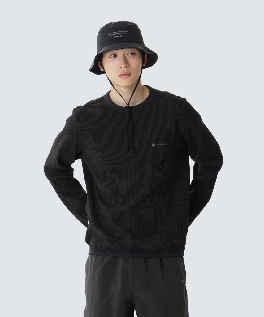 SNOWPEAK APPAREL Вафельная толстовка Teijin Delta Peak (S26Futht16) черный