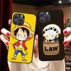 BW-34 One Piece Luffy Child мягкий черный чехол для iPhone XR 14 15 11 12 13 6 7 8 X XS Pro Max Samsung S22 S23 S21 S24 FE Ultra S8 Plus