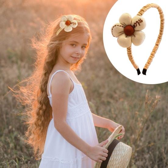 Повязка на голову для девочек, 3D цветок, бант, декор в виде кролика, противоскользящая легкая детская повязка для волос, головные уборы, аксессуары для волос, подарок на день рождения
