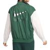 Nike Логотип с принтом цветных блоков, двойная молния, тканая свободная куртка, женские куртки, зеленые FQ0703-323