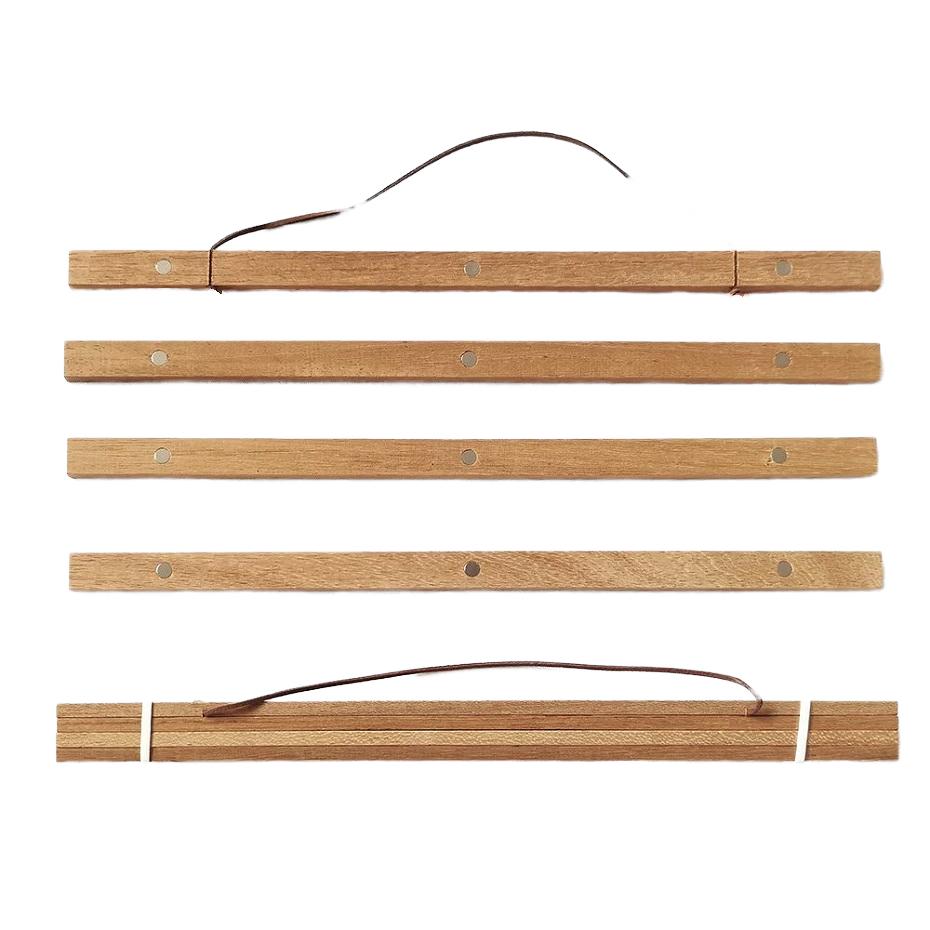 Magnetic Poster Hanger Frame Wood Wooden Magnet Canvas Artwork Print Dowel Magnetic Poster Hangers