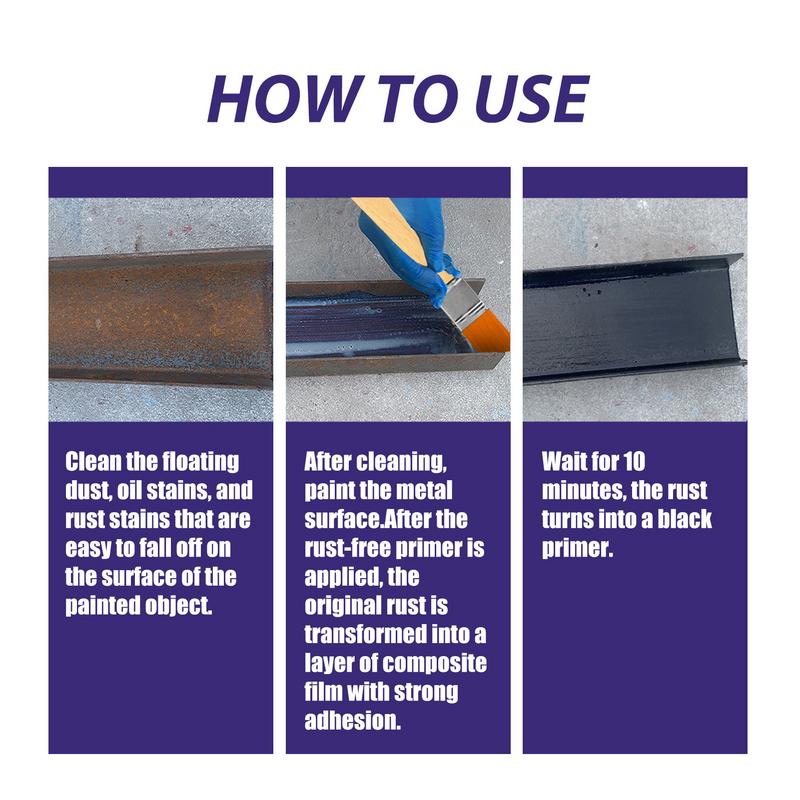 Преобразователь ржавчины для металла Универсальный грунт для металла и средство для удаления ржавчины Долговечный очиститель ржавчины для шасси автомобиля