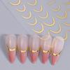 3D металлическая французская полосатая наклейка для ногтей золотые серебряные линии простой слайдер DIY маникюрные аксессуары
