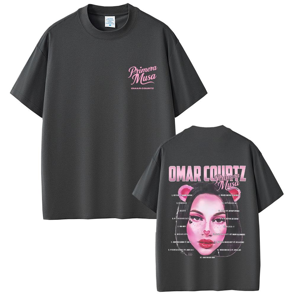 2025 Summer Rapper Omar Courtz Primera Musa Album Tour Merch T-shirt Men Women Clothing 100% Pure Cotton Printed Leisure T-shirt