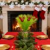12 шт. Рождественские пики, спреи, верхушка для елки, лаймово-зеленые кудрявые с красным шариком, искусственные стебли пампасов для рождественской елки, поделки, домашний декор