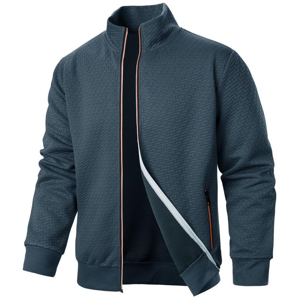 Мужские осенне-зимние длинные куртки на молнии, спортивные повседневные тонкие бархатные толстовки на молнии, толстовки, мужские модные спортивные костюмы с воротником-стойкой Yasheng