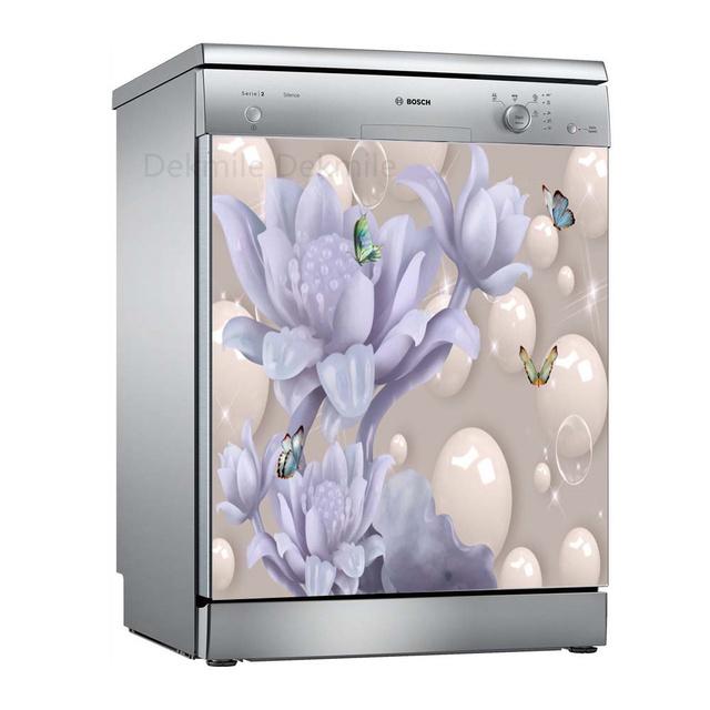 Чаша для мытья цветов, самоклеящиеся наклейки для посудомоечной машины, настенная дверная крышка, кухонные украшения, аксессуары, подарок, целая пленка, наклейка на обои