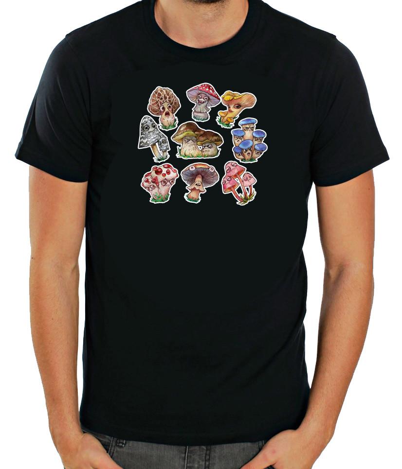 Fun Cartoon Mushroom Figures, Short Sleeve Men T Shirt G559