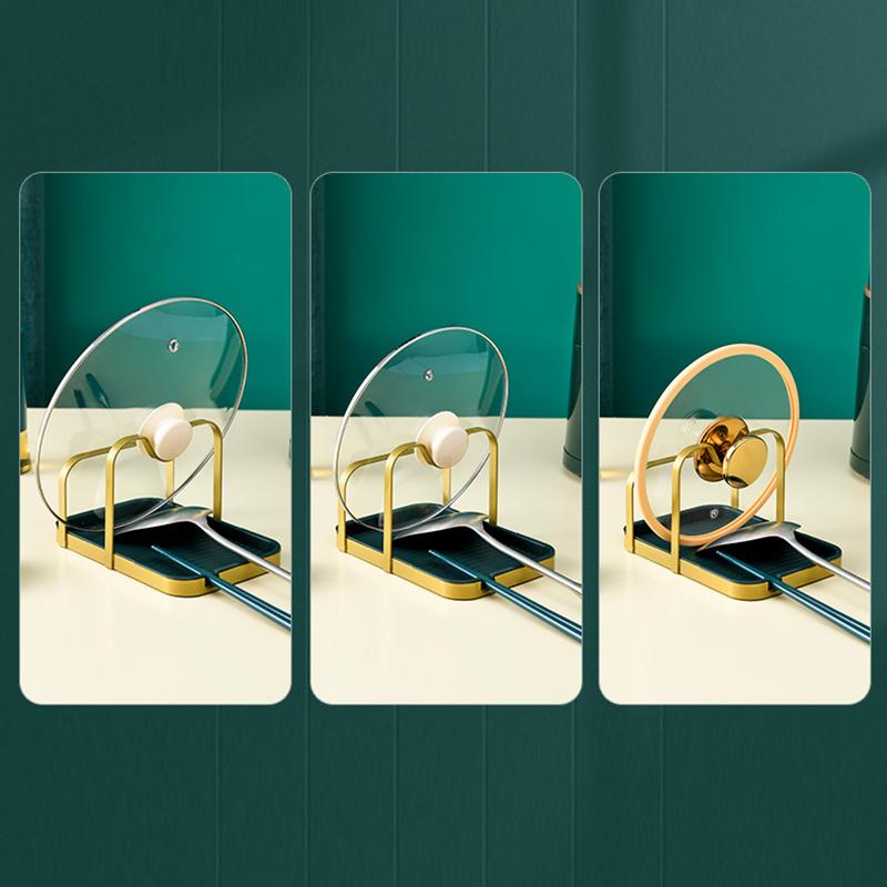 Stainless Steel Pot Lid Holder Rack Stand Versatileal Pot Lid Container with Drip Tray Pot Cover Rest Stand Pot Lid Holder