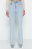 Women's Style Jeans Light Blue High Waist Flare Jeans