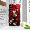 Ретро-художественный чехол для телефона с узором из красных цветов и цветов сливы для Samsung Galaxy A56 A14 A55 A16 A54 A36 A53 A52 A51 A50, мягкий чехол