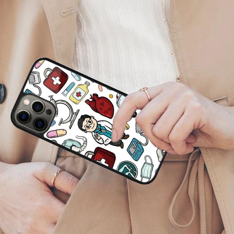 Cartoon Medicine Doctor Nurse Bumper Magnetic Phone Case For APPLE iPhone 17 Air 16 14 13 12 Pro Max 15 Plus MagSafe Cover