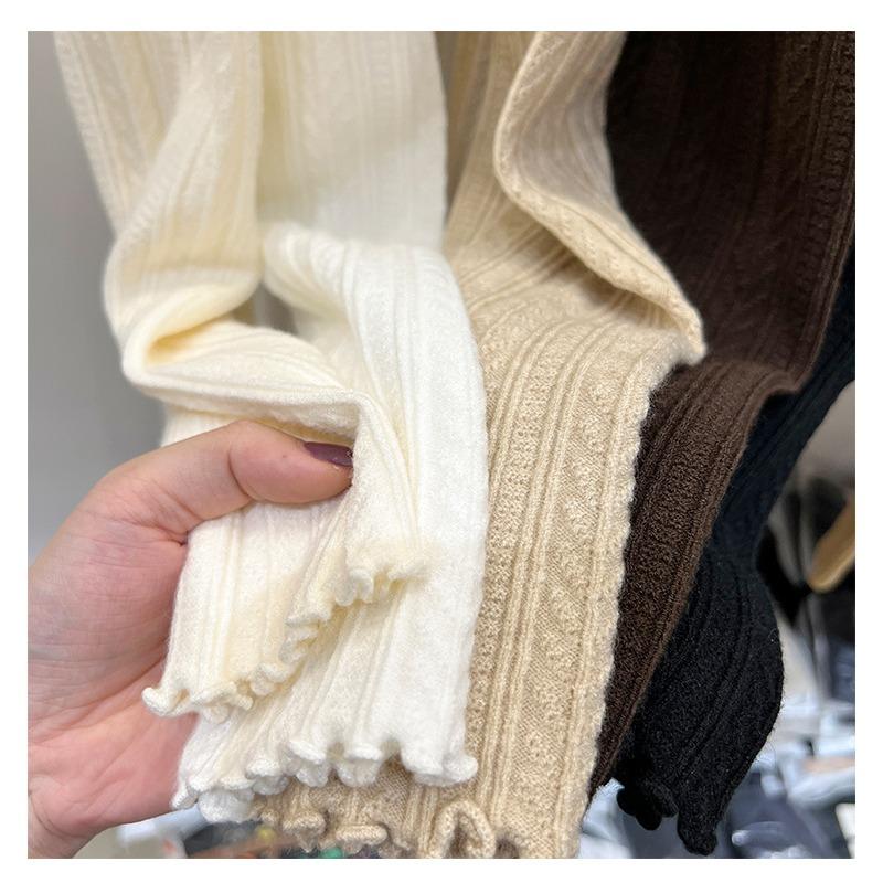 Вязаный свитер с полувысоким воротом, однотонный женский свитер с длинными рукавами