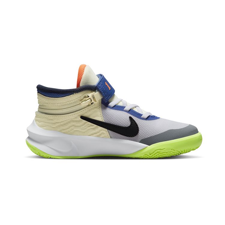 Nike Team Hustle D 10 FlyEase PS Белые разноцветные детские кроссовки Laser-Orange Black FB1881-101