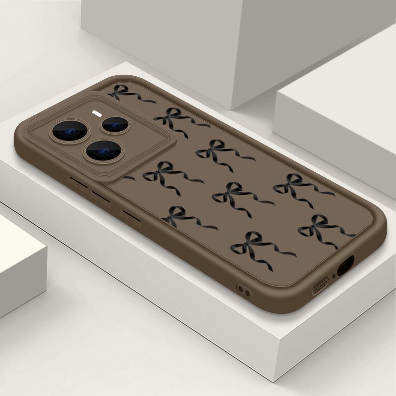 Розовый чехол с принтом банта, противоударный чехол для Xiaomi 14T 13T Poco X7 F6 X6 Pro Redmi Note 14 Pro 13 12 11, силиконовый мягкий защитный чехол для линз из ТПУ, матовый чехол для телефона