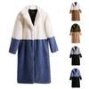Fashion Casual Women's Sheep Shearing Stitching Coat Women's Mid-length Wool Coat