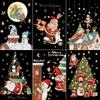 PVC Christmas Window Glass Stickers DIY Snowflake Wall Stickers Creative Santa Claus Decal  Window
