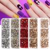 Ss4-Ss12 Boxed Nail Art, Flat Bottom Rhinestone Diy Nail Art Diamond Nail Decorative Accessories 1728 Pcs