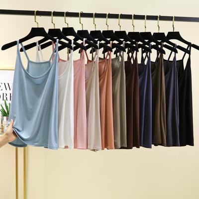 Большие размеры от M до 6XL Модальные майки с круглым вырезом на тонких бретельках, свободные топы со свободным низом, однотонные майки без рукавов, универсальные