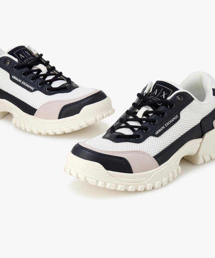 Armani Exchange Men'S Leather Patch Mesh Sneakers _Off White_A415175001
