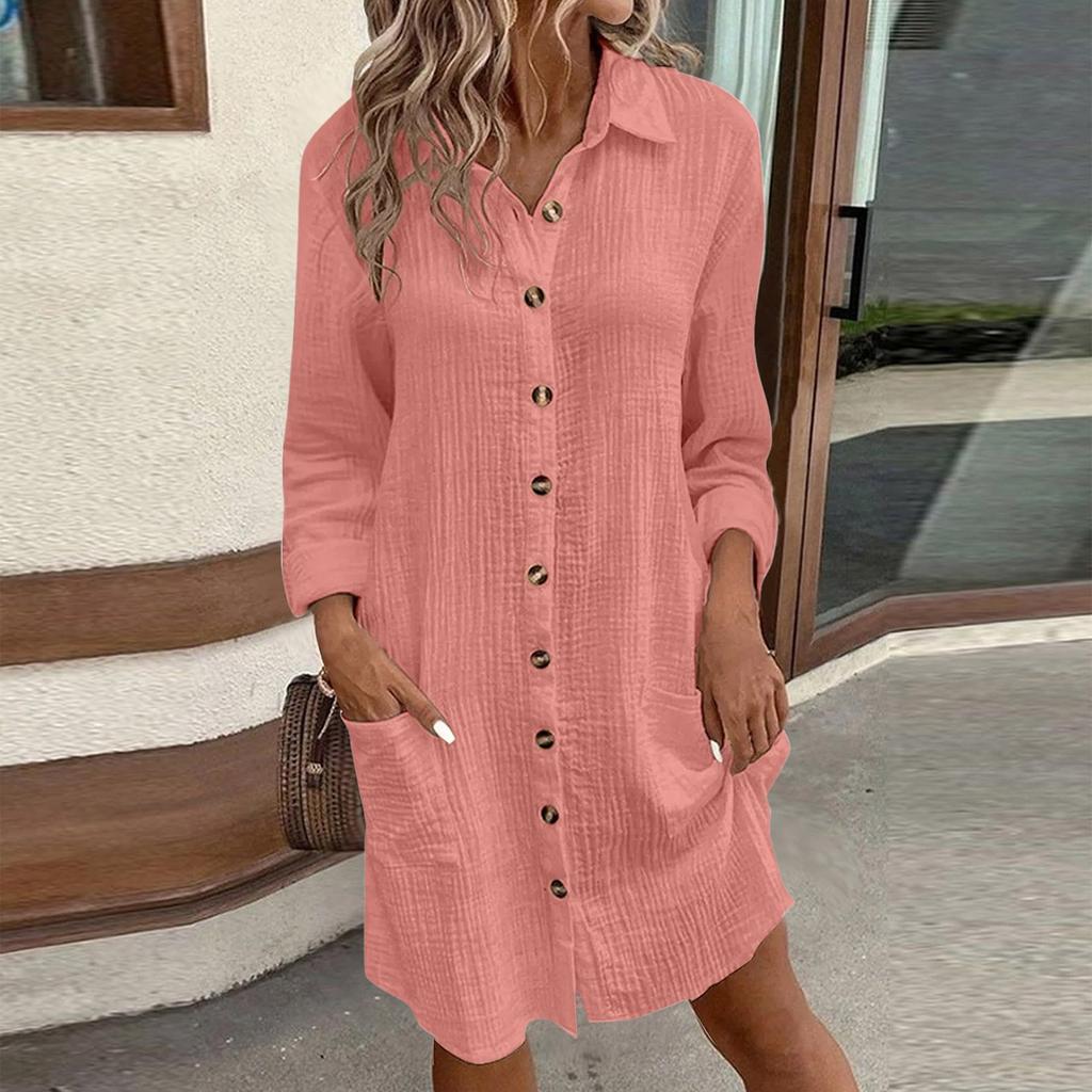 13/5000 Женское модное платье с V-образным вырезом, свободного кроя, с длинным рукавом