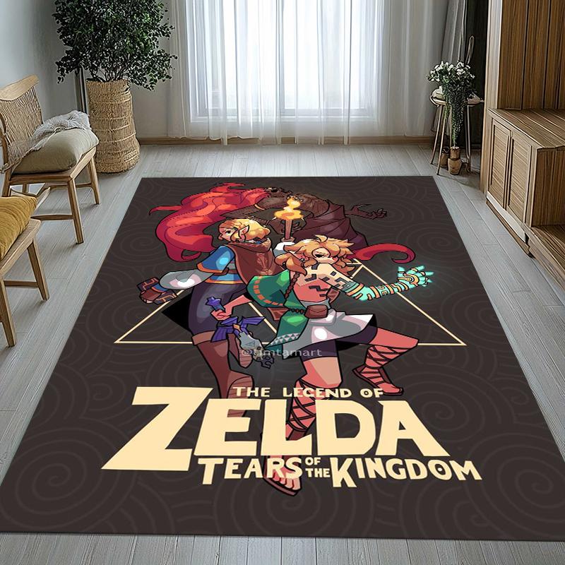 Retro Z-Zelda Cartoon Link Games Living Room Non-Slip Area Rug Soft Carpet for Bedroom Kids Playroom Sofa,Home Decor Doormat