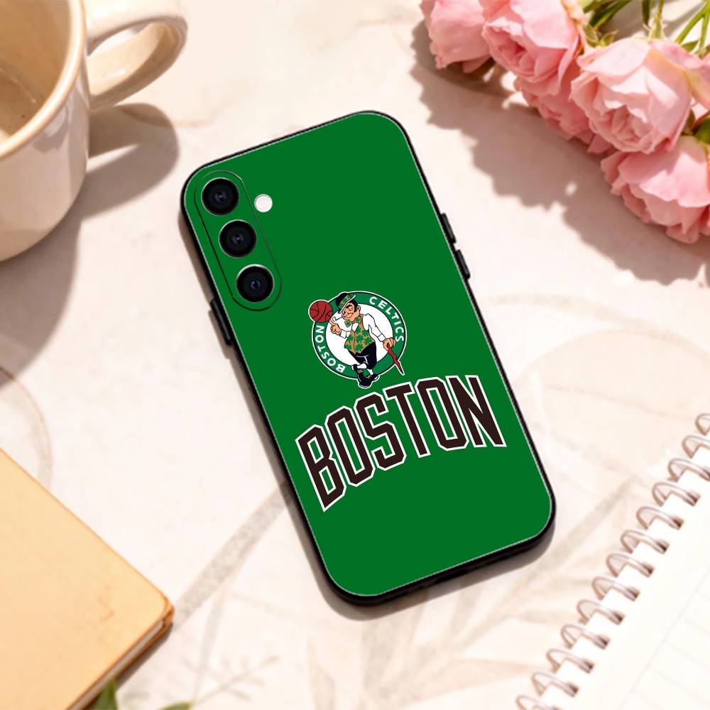 COOL B-Boston C-Celtics B-BS pattern phone Case For Samsung Galaxy A73,A72,A71,A70,A53,A52,A51,Others Soft Black Shell