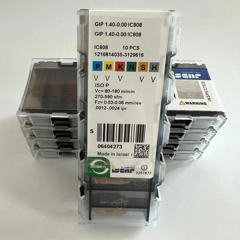 ISCAR / GIP1.40-0.00 IC808 Industrial Indexable Carbide Inserts 10 Pcs