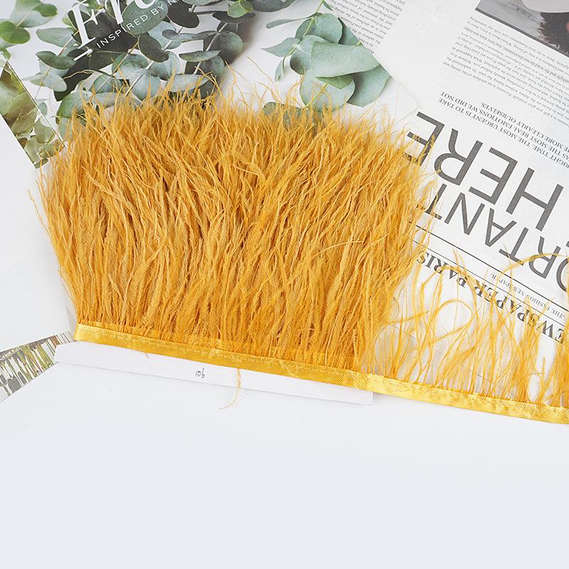 8-10Cm Ostrich Feather Wedding Dress Diy Performance Clothing Accessories Feather Tassel Including Webbing