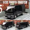 1/32 TOYOTA Coaster Coach Lexury Bus Alphard MPV Toy Car Model for Children Diecast Van Miniature Pull Back Collection Gift Boy
