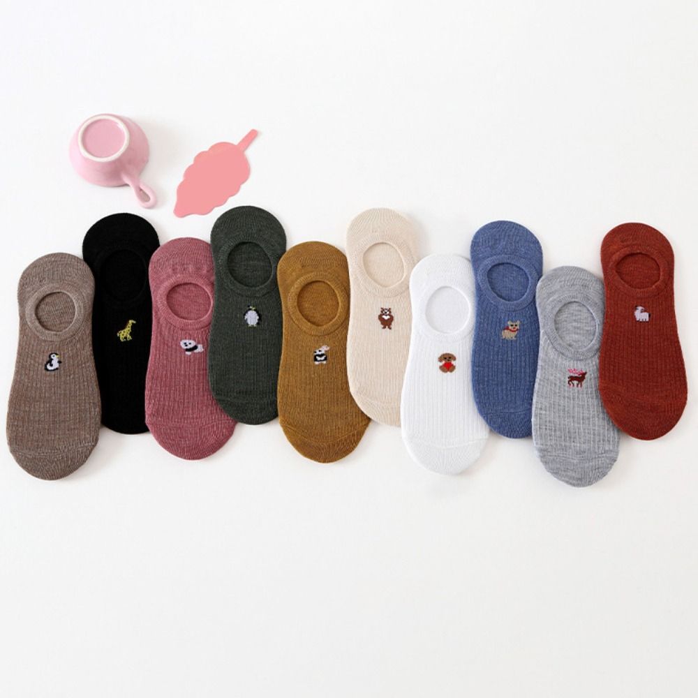 10Pairs Cartoon Sweet Short Socks Animal Invisible Ankle Socks Cute Thin Boat Socks  Streetwear