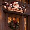 Holiday Fireplace Mantel Decor Christmas Wooden Door Topper Decor, Decorative Frame Sign, Rustic Wood Wall Sign Art Decoration for Home Party Seasonal