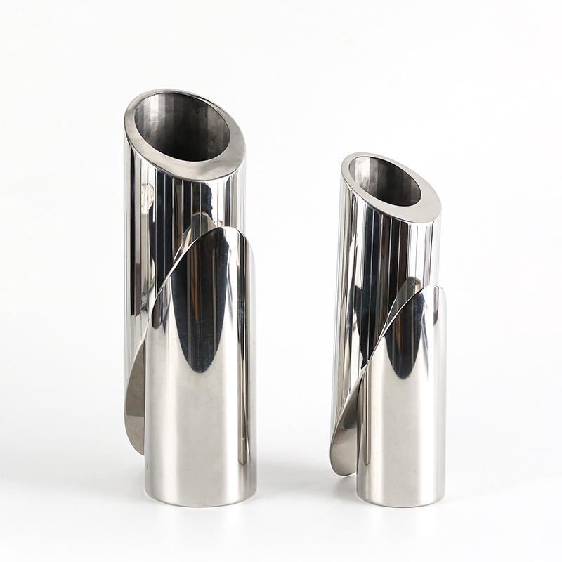 Современная модель дома из нержавеющей стали, цветочная композиция, украшения, абстрактное искусство, дислокация, ваза большого диаметра с косым горлом, мягкие украшения