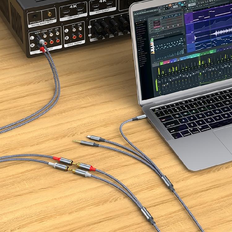 Аудиоразъем 3,5 мм, Кабель USB Type-C на 2 RCA для Бесшовной Интеграции Аудиоустройств Соединительный Кабель