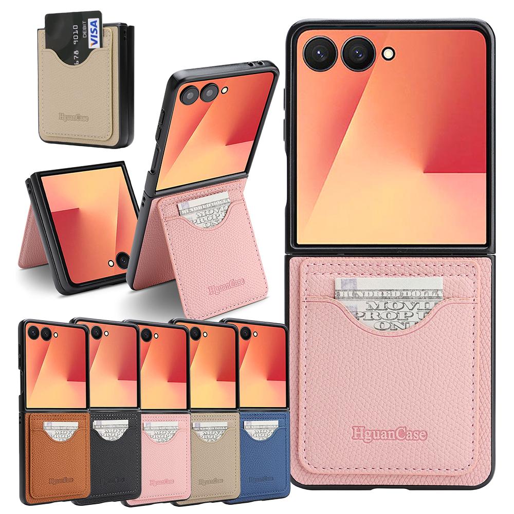 Кожаный чехол-кошелек для Samsung Galaxy Z Flip 8 7 Fe 6 5 4 3 Flip8 Flip7 Flip 7Fe Flip6 Flip5 Flip4 Flip3 Чехол-подставка для телефона