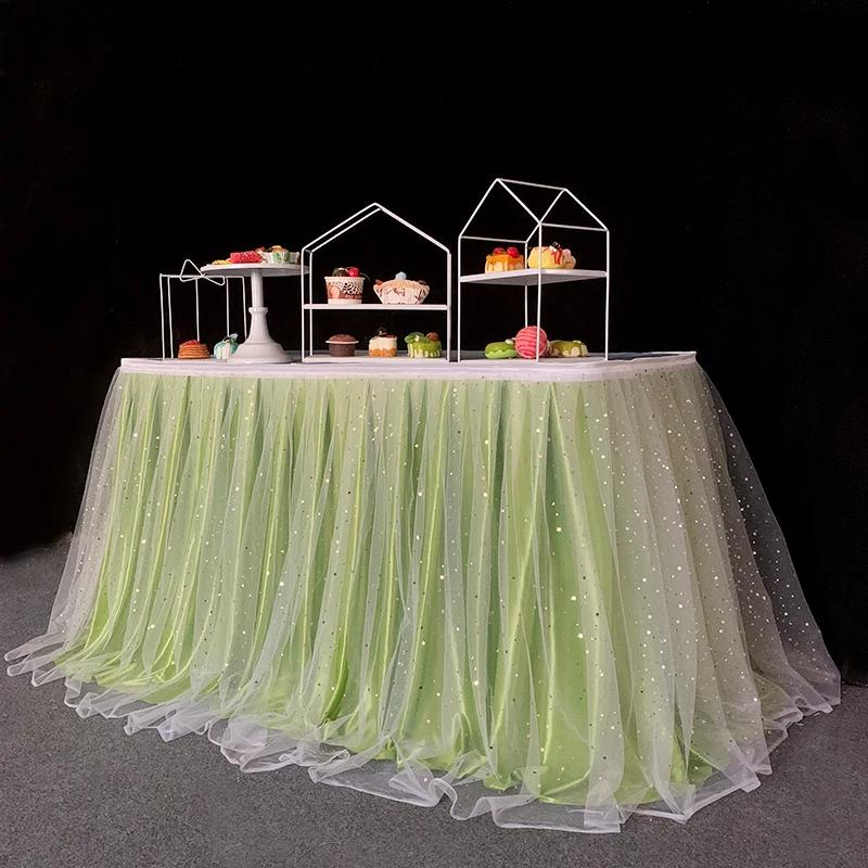 Юбка для стола «Туту», тюль Wonderland, золотисто-коричневый, свадьба, день рождения, детский душ, домашний банкет, вечеринка, украшение
