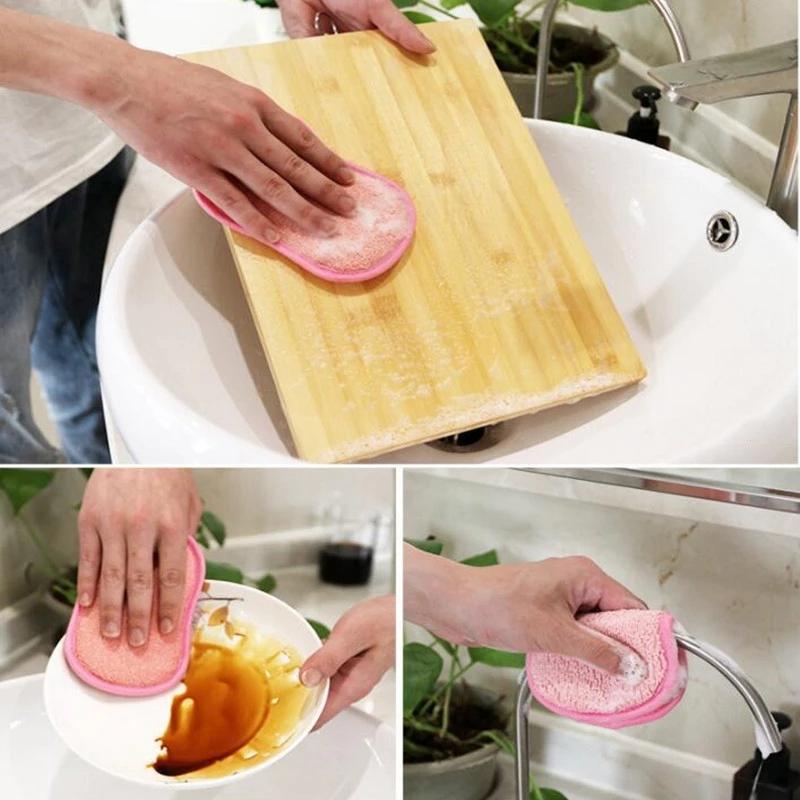 1/3/5/10 Pcs Kitchen Cleaning Sponge for Dish Non-Scratch Microfiber Sponge Scrubber Kitchen Home Cleaning Pot Pan Dish Washer Sponge