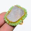 Hememorphite Druzy, Chalcedony Gemstone 925 Sterling Silver Ring Size Adj GK-5081