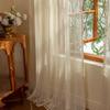 Boho Style Lace Window Screening 140m Tassels Curtain Retro Voile Tulle Curtains Home Decor