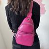 Chest Bag Female Sports Multifunctional Small Backpack Casual Simple Lightweight Retro Male Bag Slanting Shoulder Bag PU Soft Leather Mobile Phone Bag