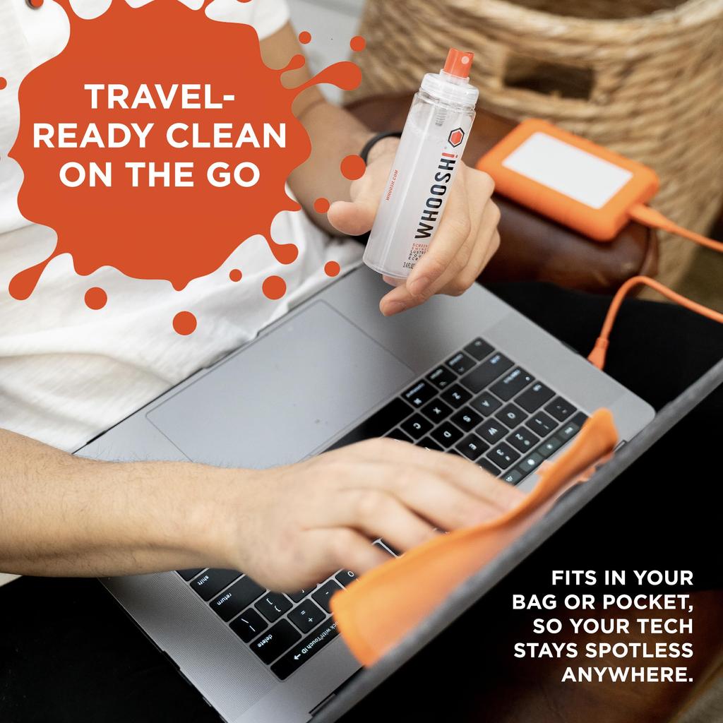 Набор для чистки экрана Идеально подходит для смартфонов iPad Очков Ридера LED ЖК-дисплея ТВ Содержимое продукта 2 Бутылки Премиальная ткань x 2 унции Онлайн-упаковка WHOOSH!