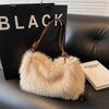 New Plush Bag Women's Large-capacity Sen Meng Trendy Autumn and Winter Messenger Bag Feeling Portable Plush Tote Bag