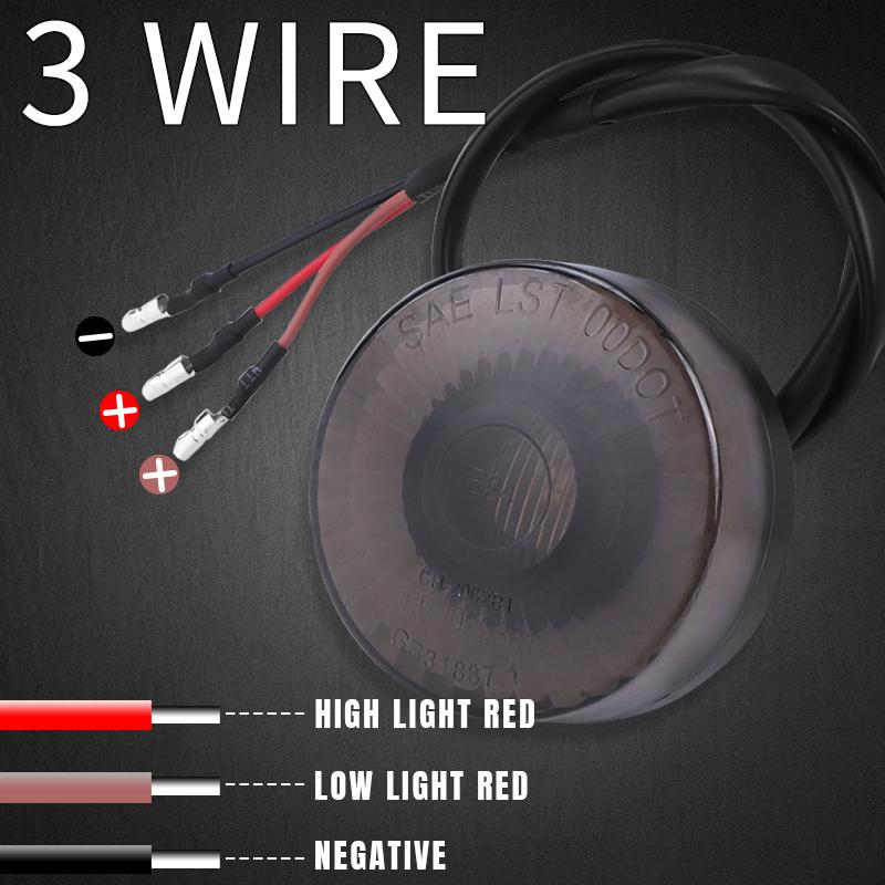 Universal LED Tail Brake Light 12V Rear Stop Lamp For Honda Cafe Racer Chopper Bobber ATV UTV Round 2.5inch Red Taillight E24